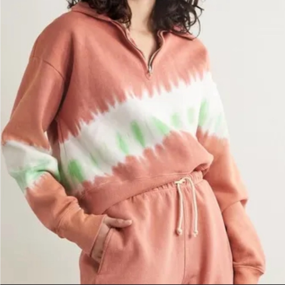 NWT RE/DONE x Hanes tie dye quarter zip sweatshirt